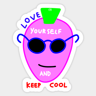 Love yourself and keep cool Sticker